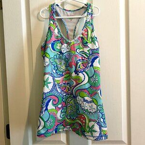 Lilly Pulitzer Luxletic Weekender Conch Republic Print Built In Bra Tank Size S